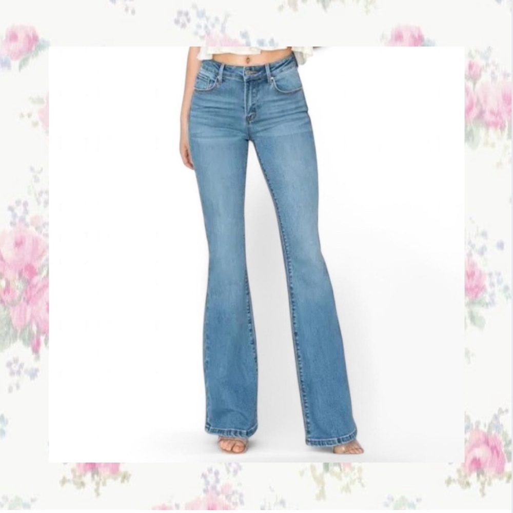 Publish Blue Flare Wide Leg Jeans